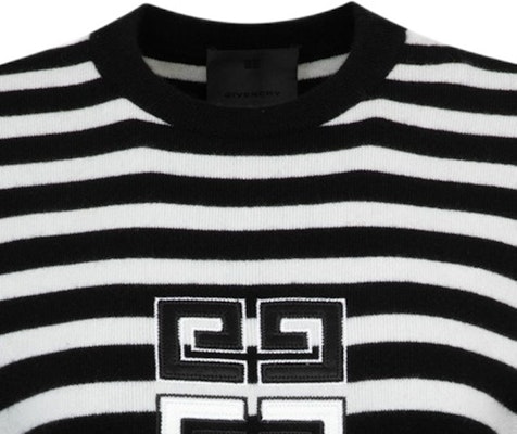 (W) GIVENCHY FW23 Sweater Crewneck Hitam Striped Logo Bordir. BW90NZ4ZL1-001 Shop (W) GIVENCHY FW23 Sweater Crewneck Hitam Striped Logo Bordir. BW90NZ4ZL1-001