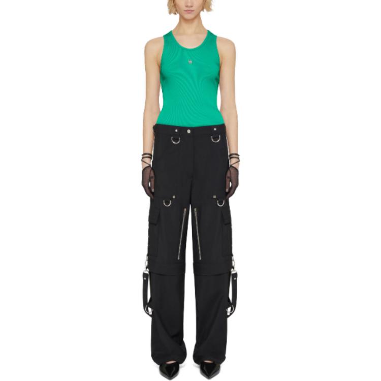 Sizing (W) 지방시 FW23 솔리드 리브드 크루넥 캐주얼 탱크탑 BW70CH311T-532