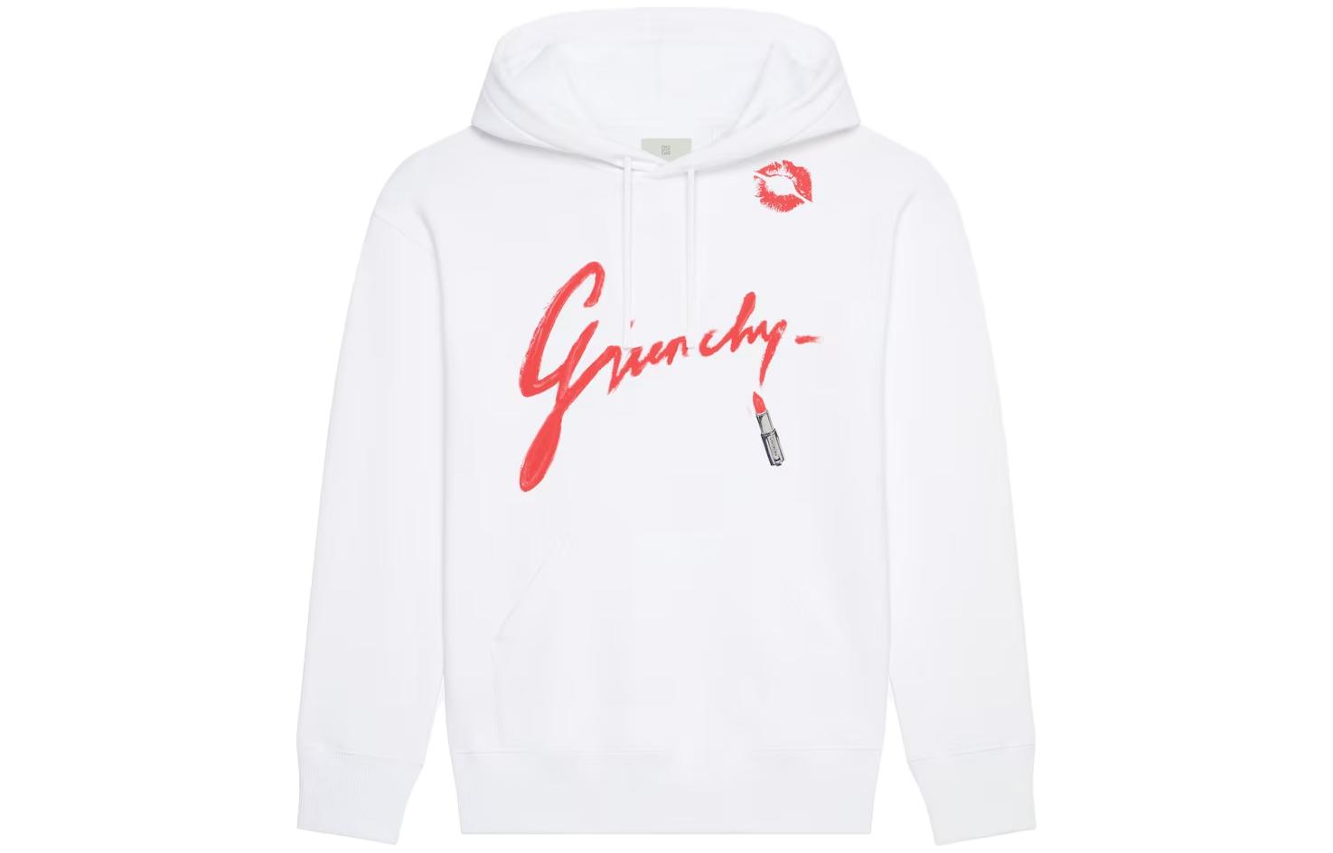 (Women) GIVENCHY FW23  White Letter Print Hoodie. BWJ01C3YDD-100