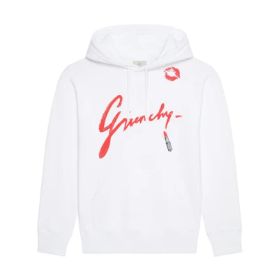 (Women) GIVENCHY FW23 White Letter Print Hoodie. BWJ01C3YDD-100