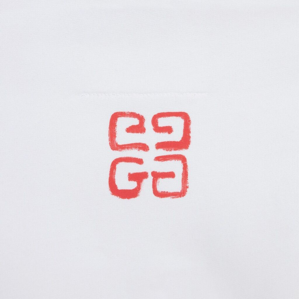 Details for (W) GIVENCHY FW23 白色字母印花連帽衫 BWJ01C3YDD-100