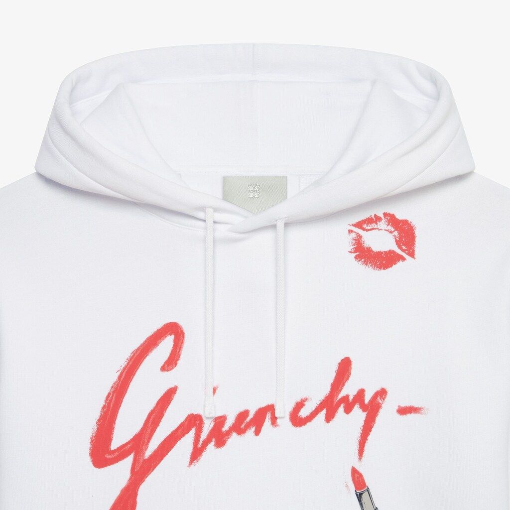 Sizing (W) GIVENCHY FW23 白色字母印花連帽衫 BWJ01C3YDD-100