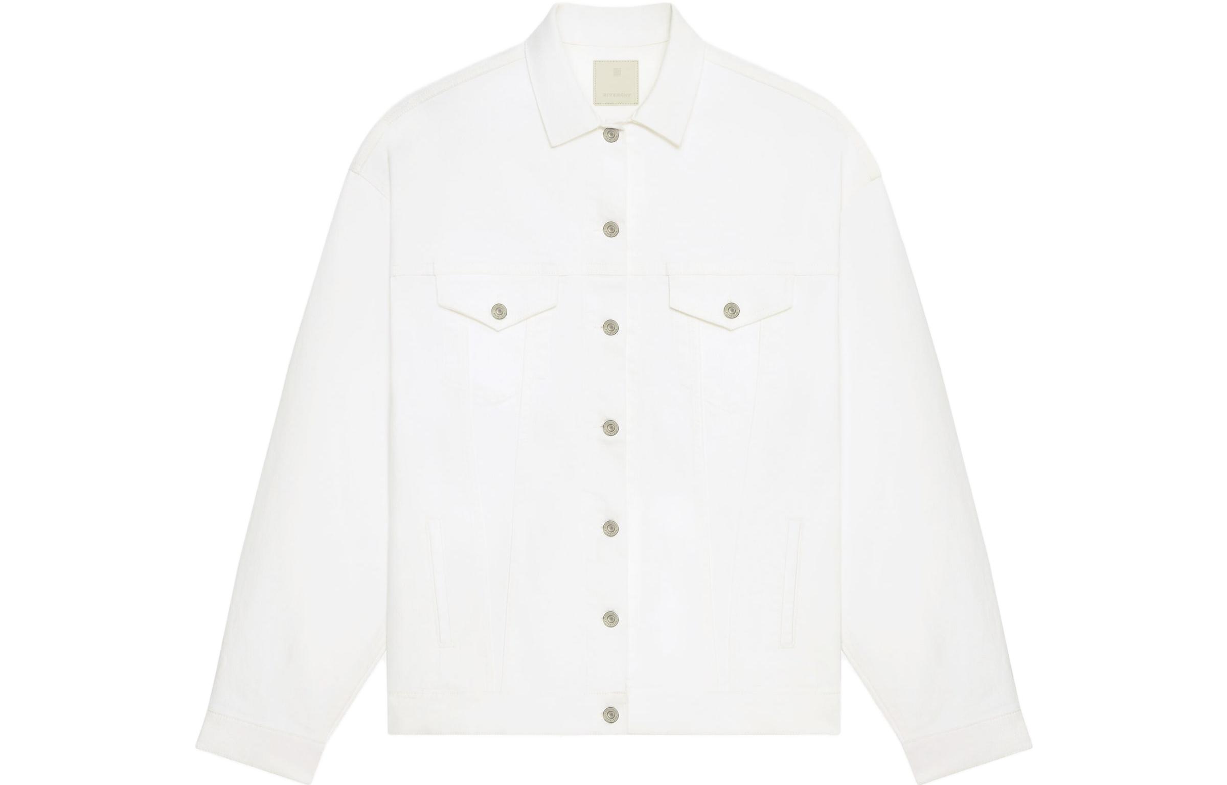 Order (W) GIVENCHY FW23 Jaket Kasual Fit Longgar Putih Single-Breasted BW00JW5Y4J-100