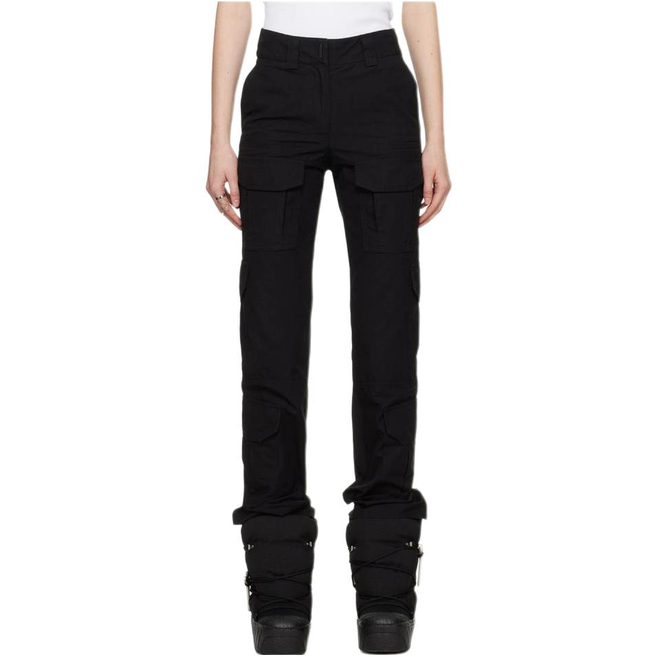 (Women) Givenchy FW23 Solid Color Zip Pocket Casual Pants Women Black BW511H14TW-001
