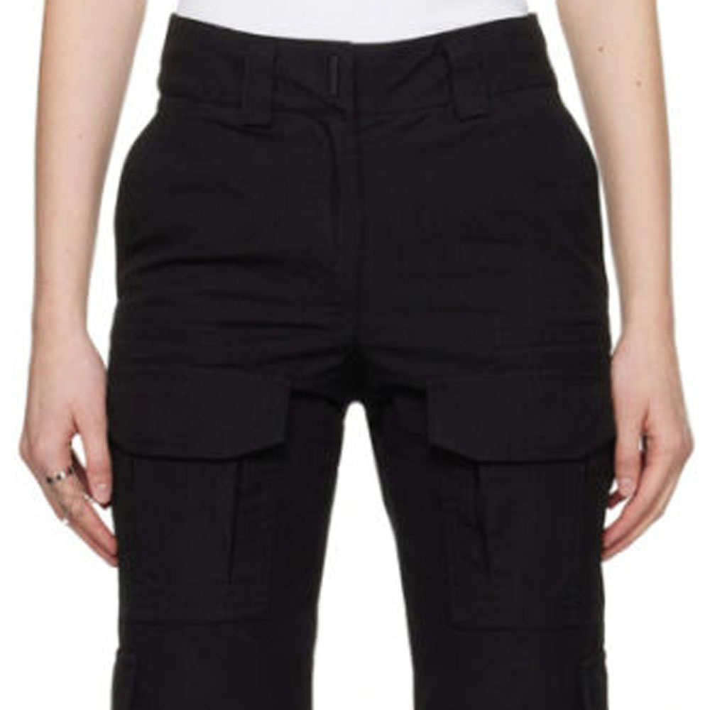 Details for (W) ジバンシィ FW23 ソリッドカラージップポケットカジュアルパンツ ウィメンズ ブラック BW511H14TW-001