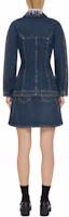 Shop (Women) GIVENCHY FW24 Blue Denim Jacket with Lace Embroidery and Single Button. BW00QCG1ZS-420