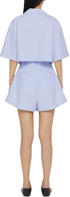 (W) ジバンシィ FW24 無地 刺繍バッジ ジッパーショーツ ライトブルー BW515GG1ZE-453 Shop (W) ジバンシィ FW24 無地 刺繍バッジ ジッパーショーツ ライトブルー BW515GG1ZE-453