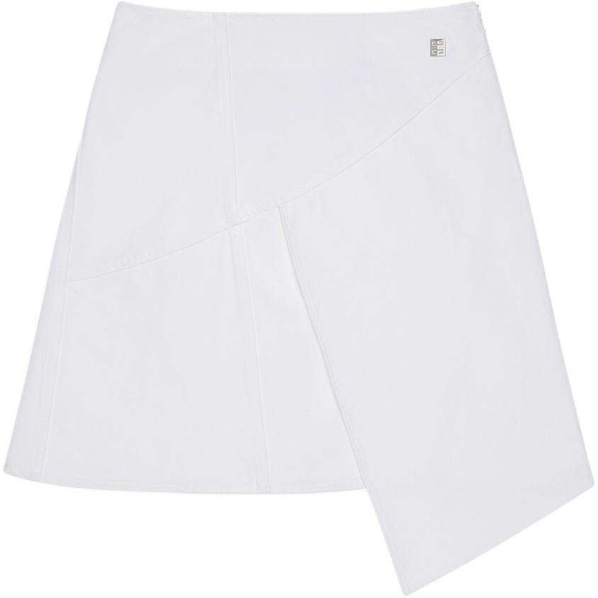 Order (W) ジバンシー FW24 ホワイト ロゴ デニム ロングスカート ミッドウエスト ファッション BW40VA5YB4-100