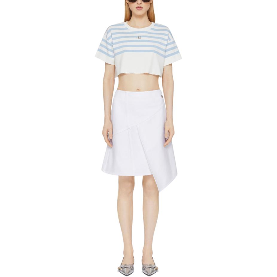 Lookbook (W) ジバンシー FW24 ホワイト ロゴ デニム ロングスカート ミッドウエスト ファッション BW40VA5YB4-100