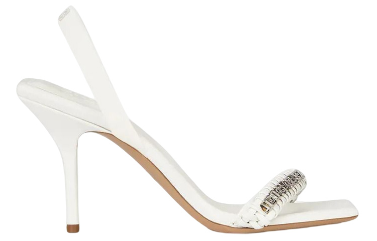 Order (Women) Givenchy G-Chain Woven Leather Sandals 'Ivory White' BE306JE1DR-105