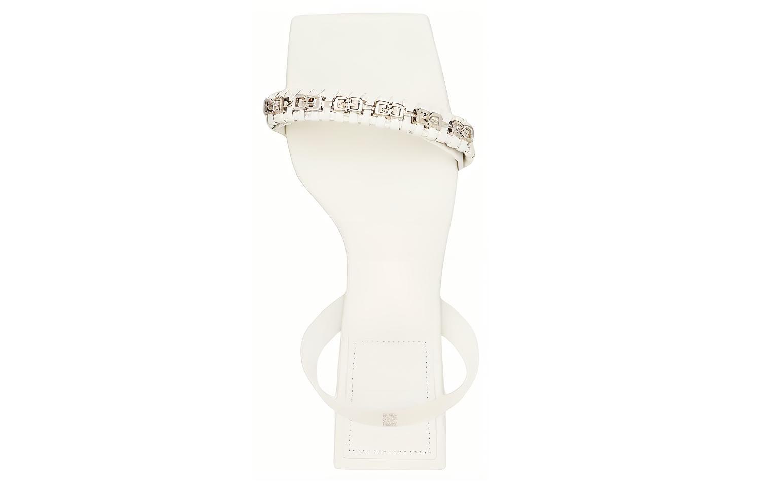 Lookbook (Women) Givenchy G-Chain Woven Leather Sandals 'Ivory White' BE306JE1DR-105