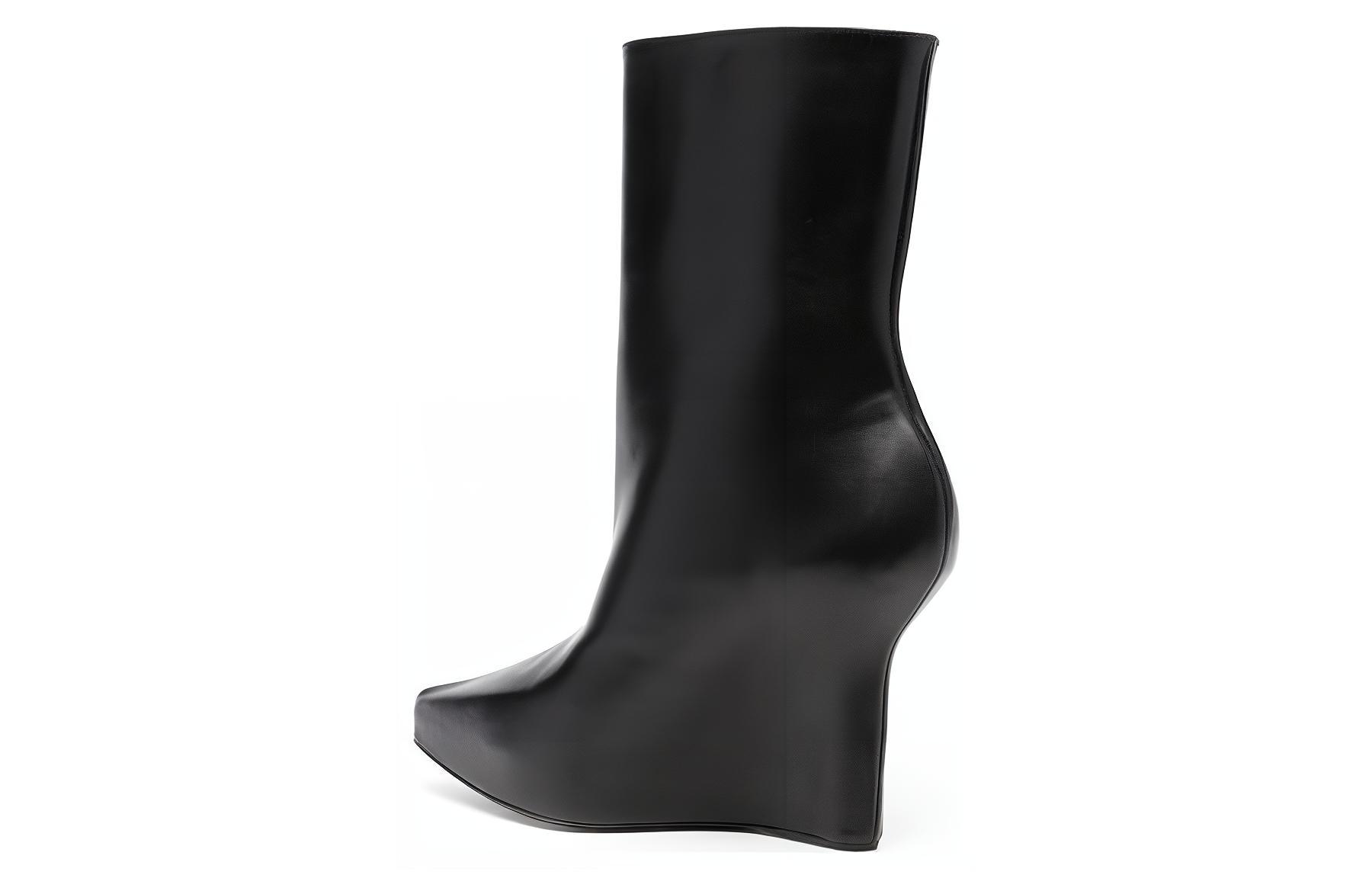 Shop (Women) Givenchy G-Lock Leather Wedge Boots 'Black' BE6041E1M1-001