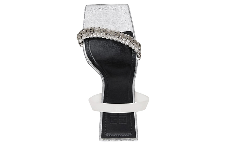 (W) Givenchy G Leather Open-Toe Woven Sandal 'Silver' 圖 3