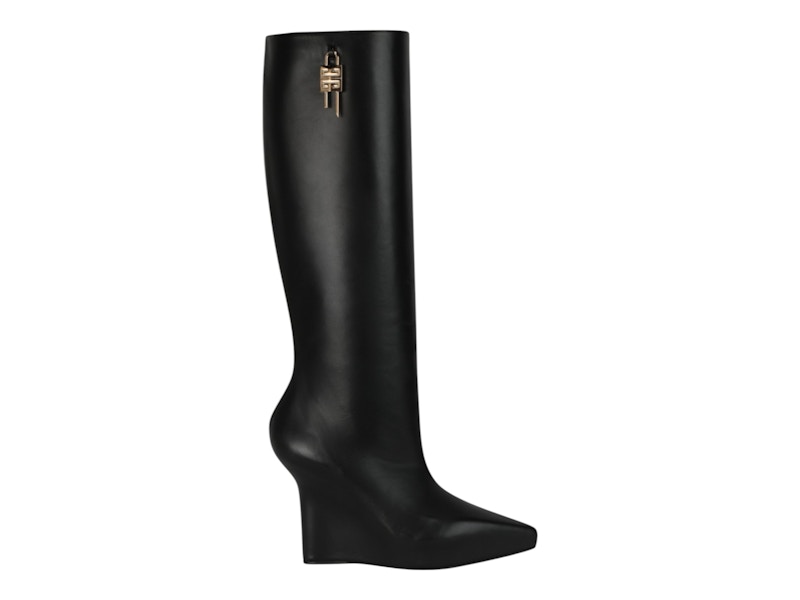 (Women) Givenchy G Lock Knee-High Wedge Boot 'Black' BE702KE1M1001
