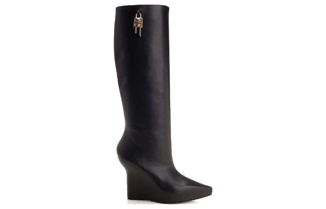 Order (W) Givenchy G Lock Laarzen tot de Knie met Sleehak ''Zwart'' BE702KE1M1-001