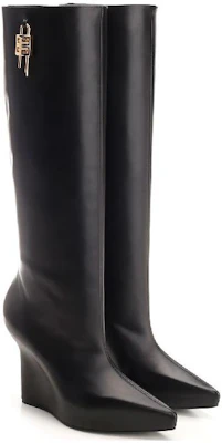 (W) Givenchy G Lock Laarzen tot de Knie met Sleehak ''Zwart'' BE702KE1M1-001 Lookbook (W) Givenchy G Lock Laarzen tot de Knie met Sleehak ''Zwart'' BE702KE1M1-001