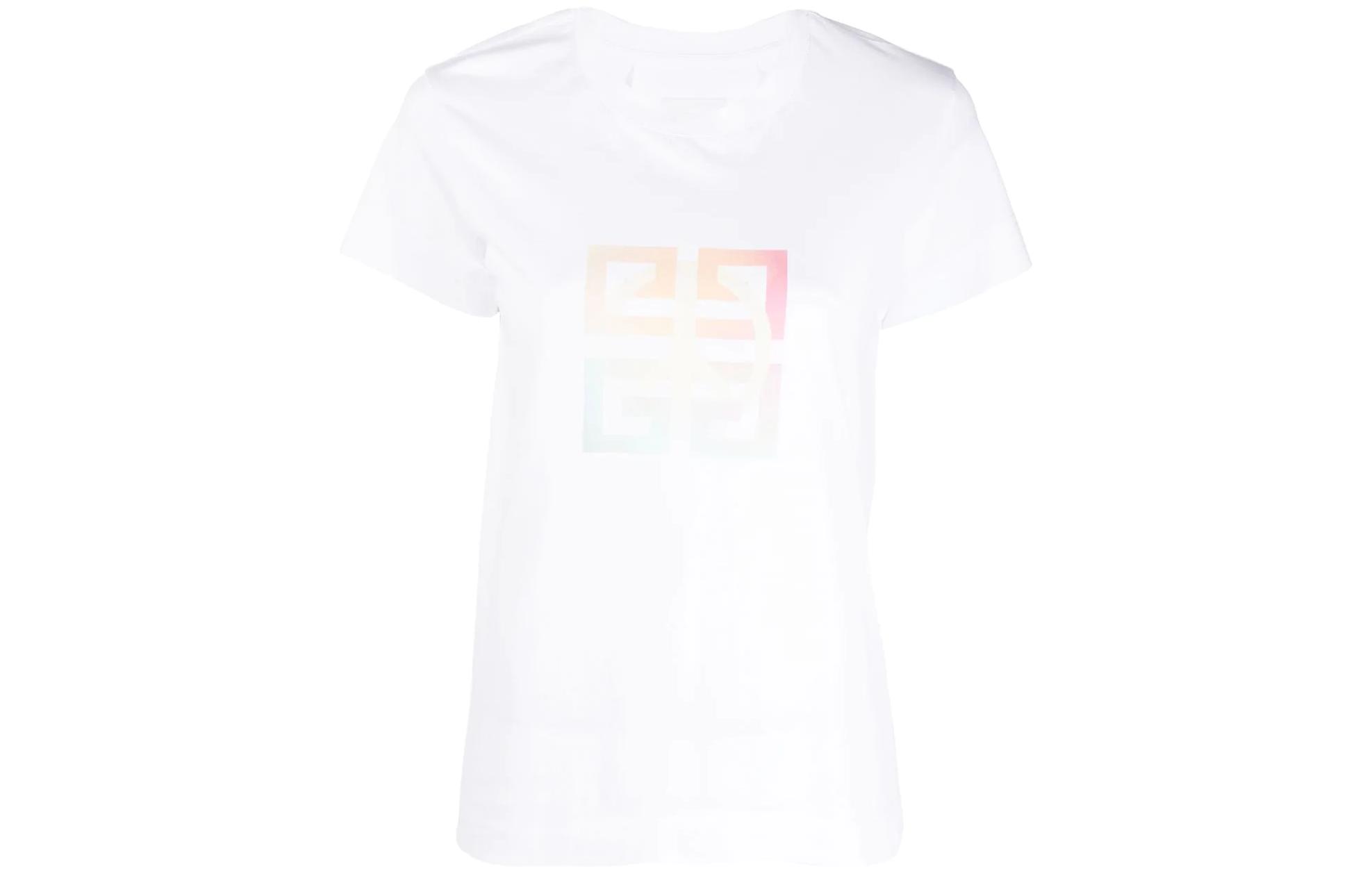 (Women) Givenchy Geometric Print Loose Fit Crew Neck Short Sleeve T-Shirt White Women FW22 BW707Y3Z9Y-100 圖 2