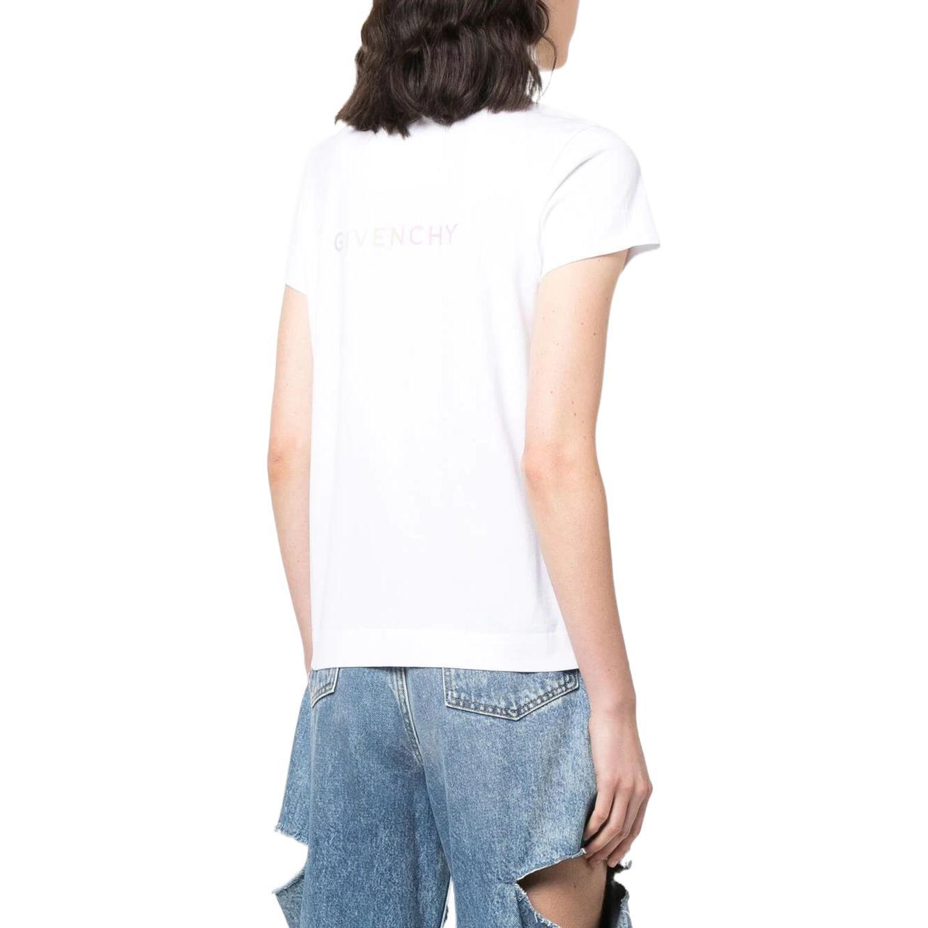 (Women) Givenchy Geometric Print Loose Fit Crew Neck Short Sleeve T-Shirt White Women FW22 BW707Y3Z9Y-100 圖 4