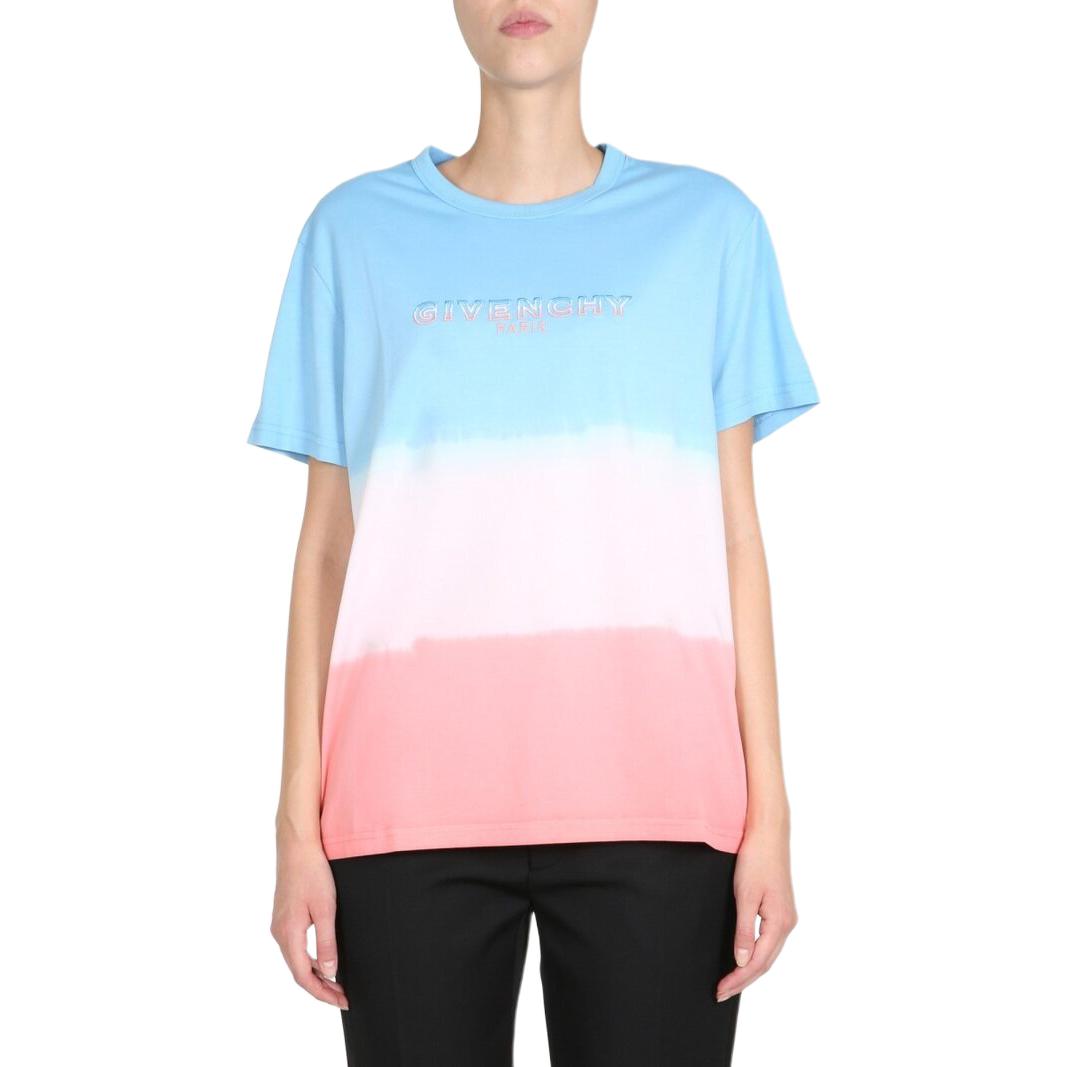 Buy (W) Camiseta Multicolor Givenchy con Logo Degradado Bordado. BW707Z3Z3S-673