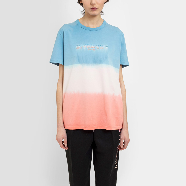 Lookbook (W) Camiseta Multicolor Givenchy con Logo Degradado Bordado. BW707Z3Z3S-673