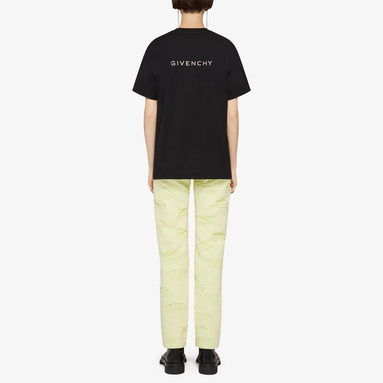 Shop (W) Camiseta Negra GIVENCHY con Logo Degradado Impreso BW707Z3Z9Y-001