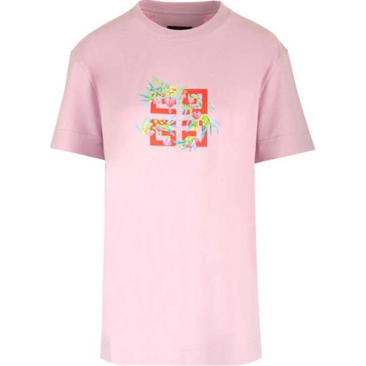 (Women) GIVENCHY Graphic Print Pink Short Sleeve Crewneck T-Shirt for Women. BW707Z3YK2-656 圖 2