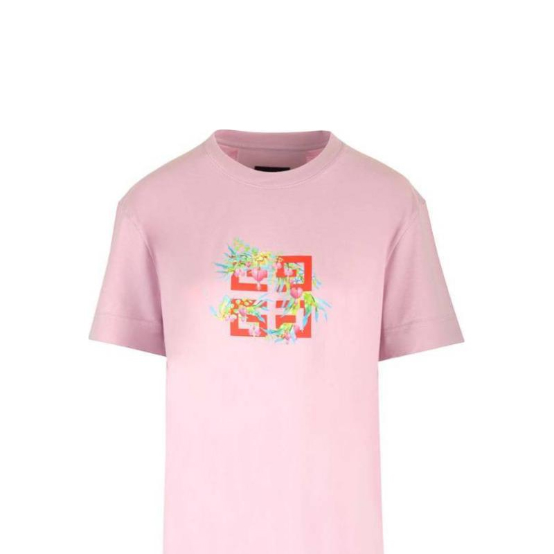 (Women) GIVENCHY Graphic Print Pink Short Sleeve Crewneck T-Shirt for Women. BW707Z3YK2-656 圖 3