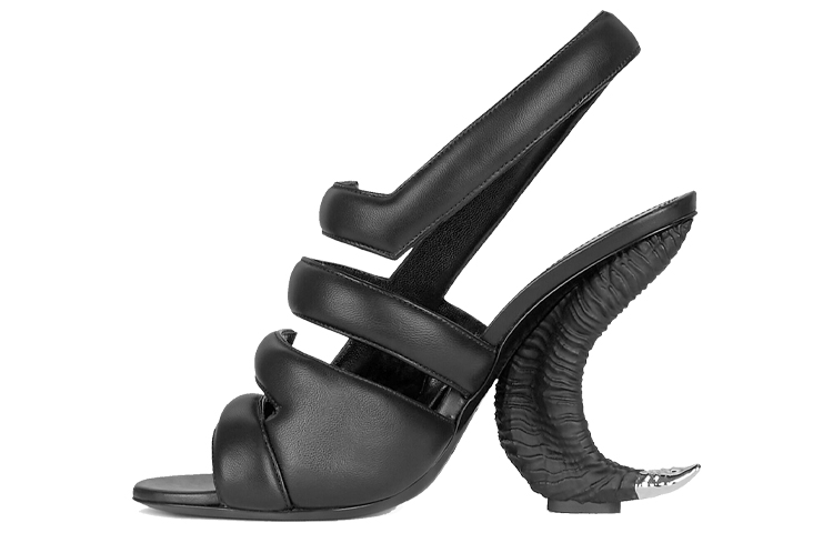 (W) Givenchy Horn Slingback Heels 'Black'