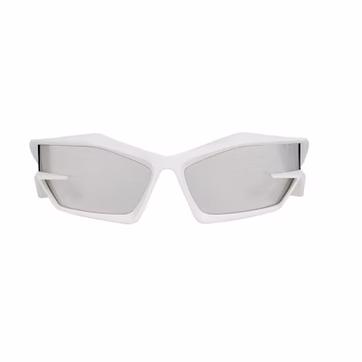 (Women) Givenchy Irregular Acetate Nylon Sunglasses Women White with Logo Temples. GV40049U6921C