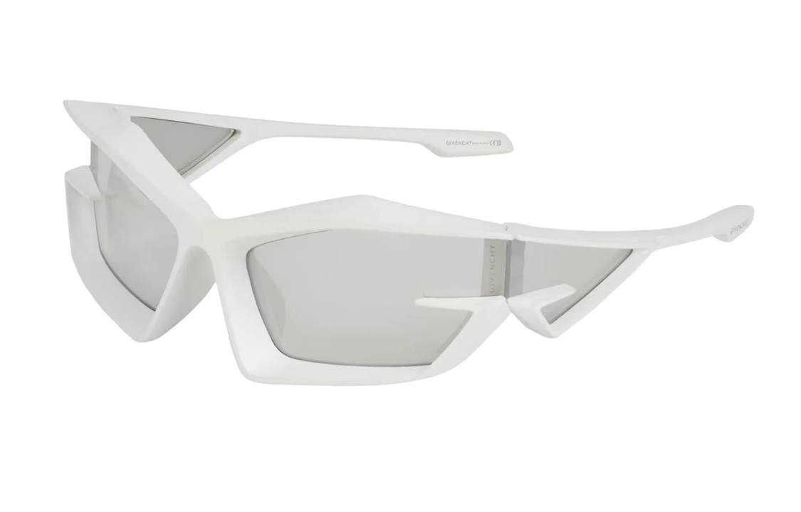 Lookbook (W) Givenchy Cermin Mata Wanita Putih Logo Tepi Acetate Nylon Moden. GV40049U6921C