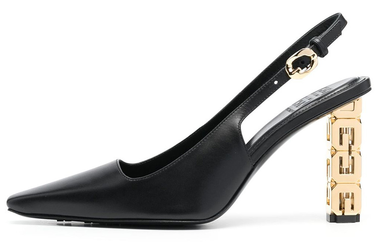 (Women) Givenchy Leather Buckle High-Top Sneakers 'Sculptural Heel Black' BE402ME1Q0-001