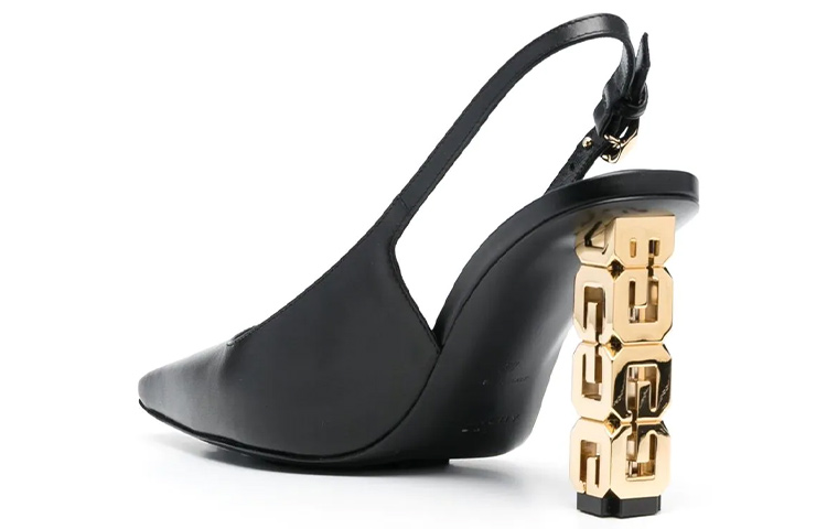 Shop (W) Givenchy Leder-Schnallen High-Top Sneaker ''Skulpturaler Absatz Schwarz'' BE402ME1Q0-001