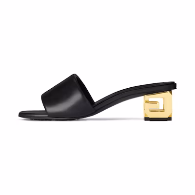 (W) Givenchy Leather Carved Heel 'Fashion Slide Black'