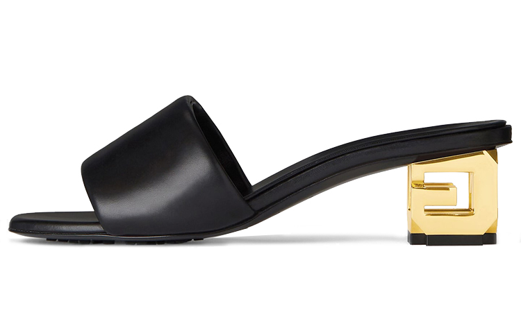 (Women) Givenchy Leather Carved Heel 'Fashion Slide Black' BE3079E1Q4-001