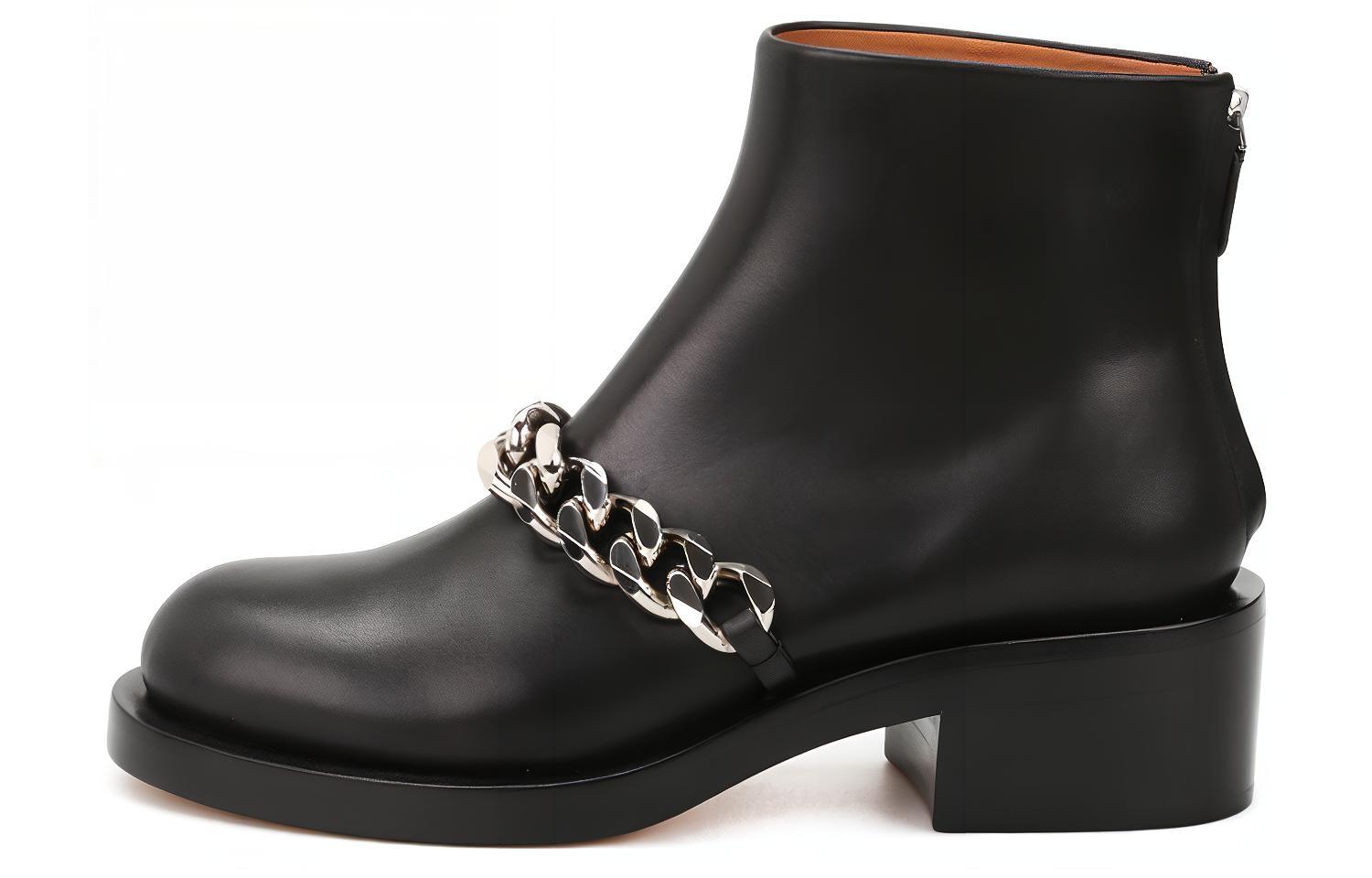 (W) Givenchy Leather Chain Ankle Boot 'Black Fashion'
