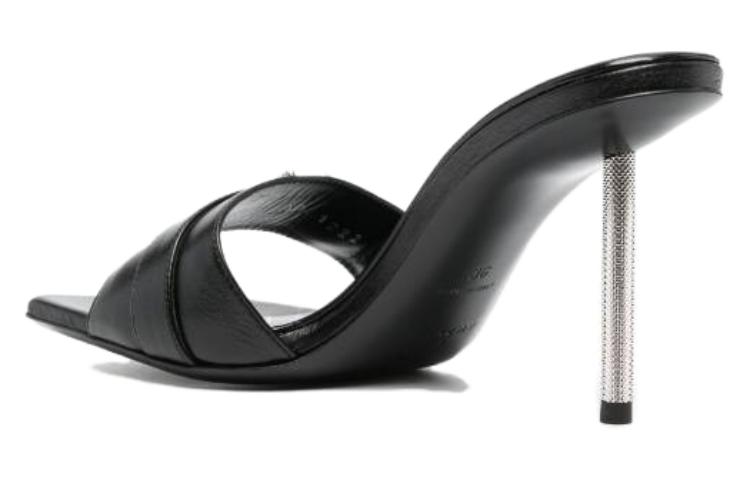(W) Givenchy Leather High-Heel CMFT Slide Sandals 'Black' 圖 5