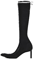 (Women) Givenchy Leather Knit Pointed Lace-Up High-Top Boots 'Black' BE702SE1QC-001 (Women) Givenchy Leather Knit Pointed Lace-Up High-Top Boots 'Black' BE702SE1QC-001