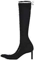 (Women) Givenchy Leather Knit Pointed Lace-Up High-Top Boots 'Black' BE702SE1QC-001 (Women) Givenchy Leather Knit Pointed Lace-Up High-Top Boots 'Black' BE702SE1QC-001