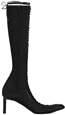 (W) Bottes Hautes Lacées en Cuir et Tricot Givenchy ''Noir''. BE702SE1QC-001 Order (W) Bottes Hautes Lacées en Cuir et Tricot Givenchy ''Noir''. BE702SE1QC-001