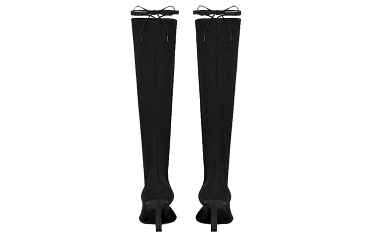 Shop (W) Bottes Hautes Lacées en Cuir et Tricot Givenchy ''Noir''. BE702SE1QC-001