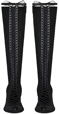 (W) 纪梵希黑色皮革针织高帮系带尖头靴 BE702SE1QC-001 Lookbook (W) 纪梵希黑色皮革针织高帮系带尖头靴 BE702SE1QC-001