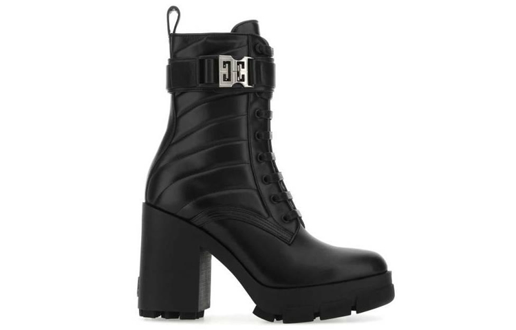 Order (W) 지방시 블랙 패션 가죽 레이스업 앵클부츠 BE603QE1JZ-001