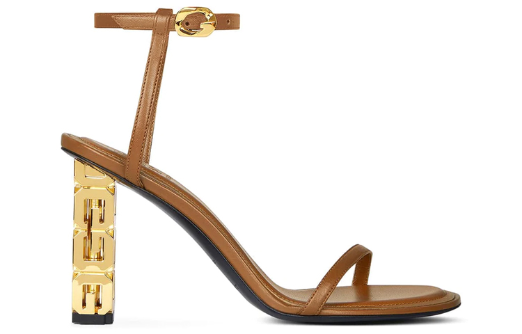 (W) Givenchy Leather Peep-Toe Chunky Heel 'Fashion Slide Brown' 圖 2