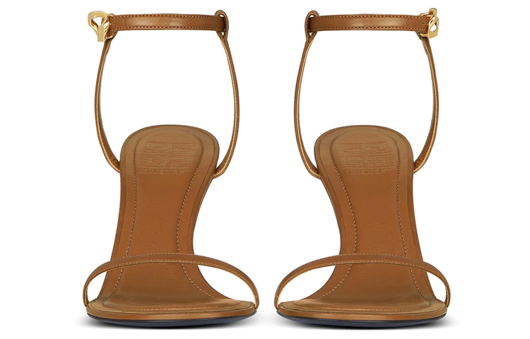 (W) Givenchy Leather Peep-Toe Chunky Heel 'Fashion Slide Brown' 圖 3