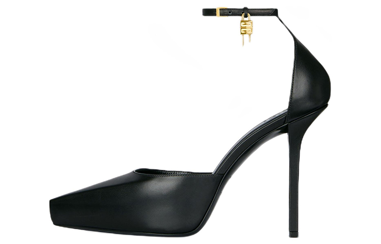 Buy (W) Givenchy Tacón de Aguja de Cuero Negro con Hebilla BE402KE1M5-001