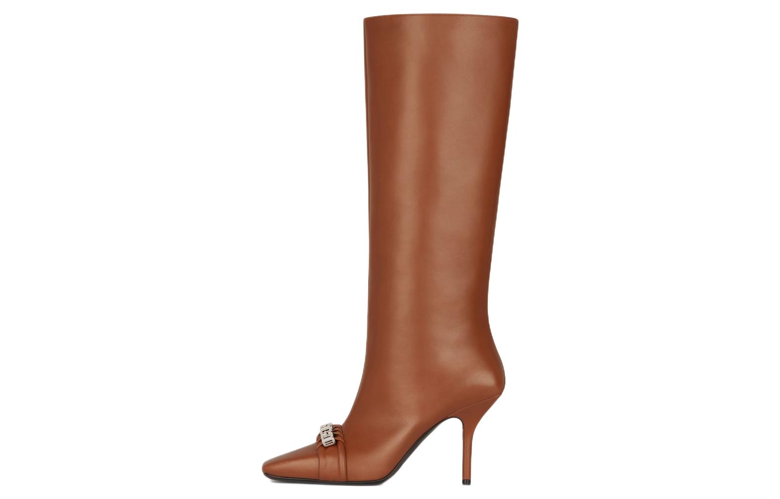 (Women) Givenchy Leather Pointed Toe Stiletto High Boots 'Brown' BE7029E1HJ-913