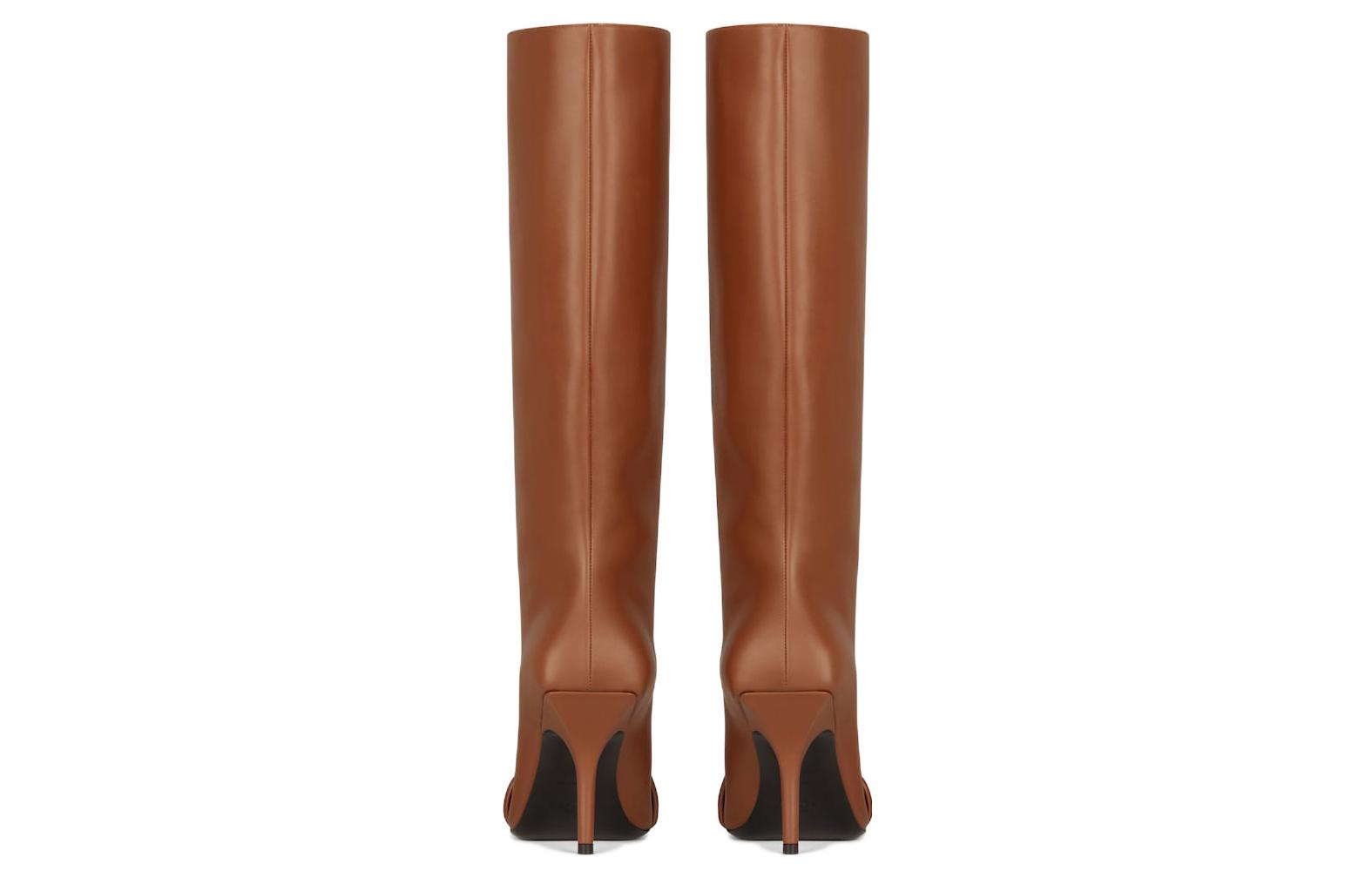 Shop (W) 지방시 브라운 가죽 스틸레토 앵클부츠 BE7029E1HJ-913