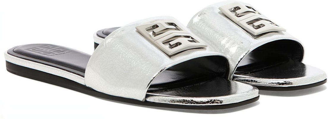 (Women) Givenchy Leather Slip-On Flat Sandals 'Silver' BE306FE1FZ-040 Lookbook (Women) Givenchy Leather Slip-On Flat Sandals 'Silver' BE306FE1FZ-040