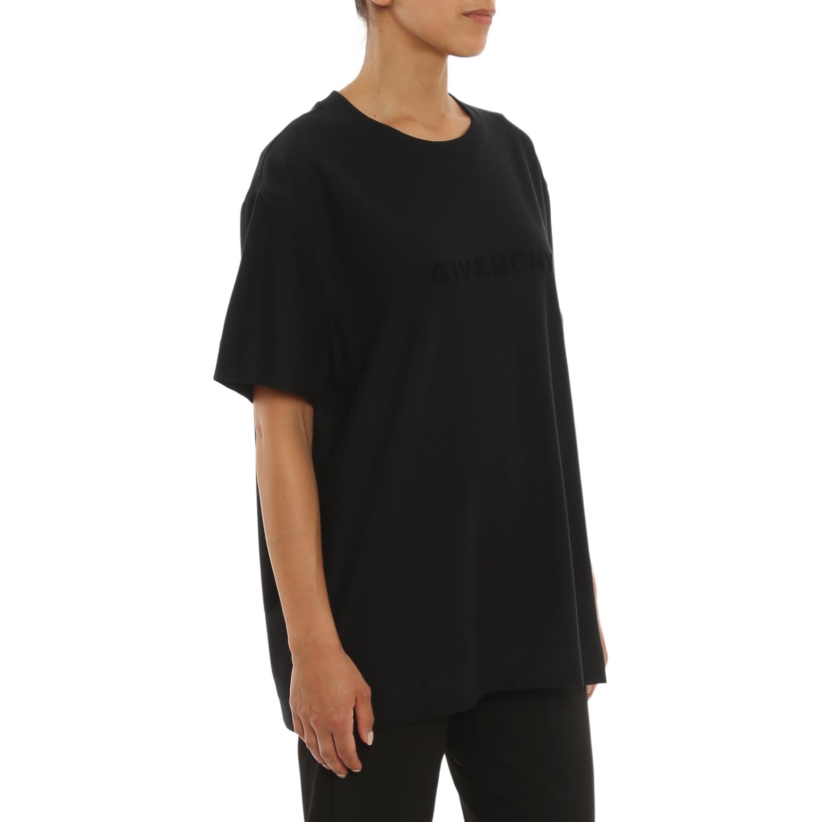 (Women) GIVENCHY Letter Print Crew Neck Short Sleeve T-Shirt Women Black BW707Z30NH-001 圖 7