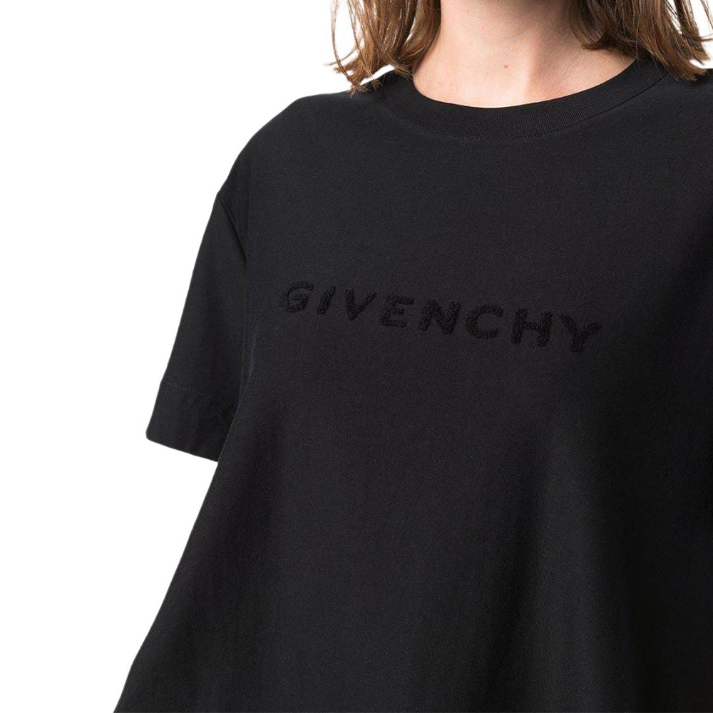 (Women) GIVENCHY Letter Print Crew Neck Short Sleeve T-Shirt Women Black BW707Z30NH-001 圖 8
